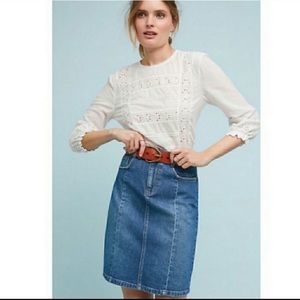 Anthropologie Denim Skirt A-Line Super Soft